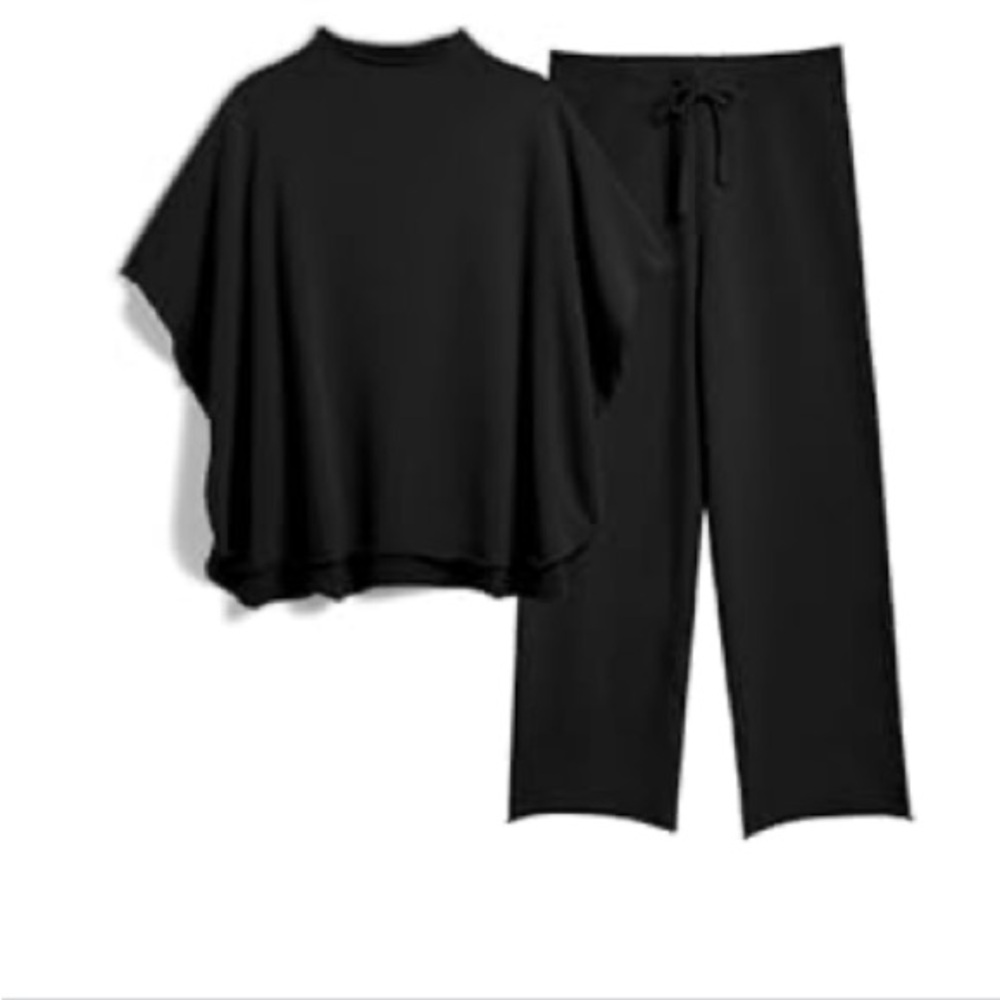 Elegant Black Women's Two Piece Set